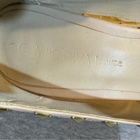 Wild Diva Cream Studded Heels  Size 10 - Picture 5 of 8